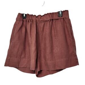 Lou & Grey 100% Linen Dark Dusty Rose Walking Shorts Womens M